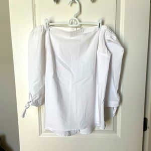 Off Shoulder Classic White Blouse